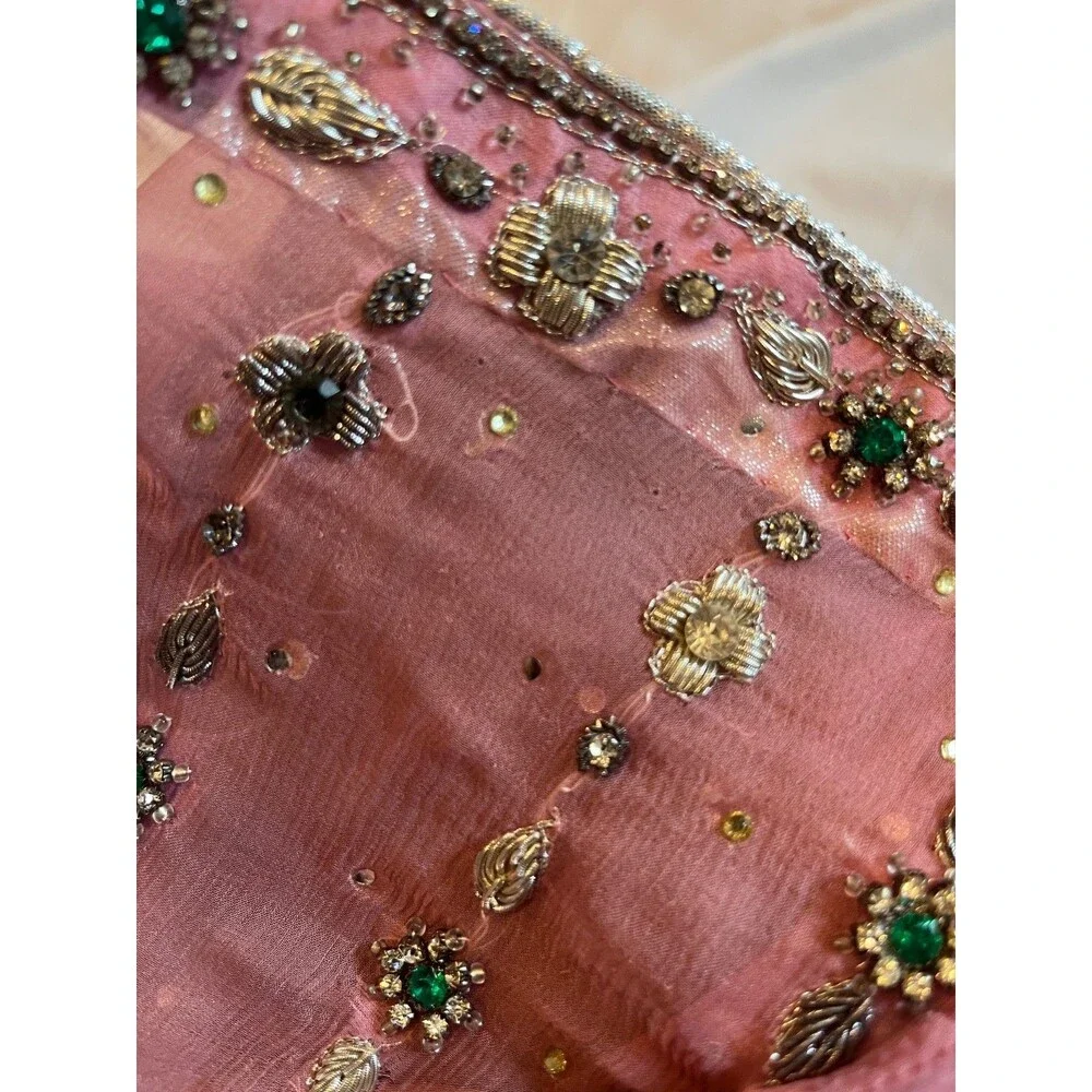 Handmade Pink Sheer Open Front Duster Vest Maxi – Heavy Jewel &  Bead Embroidery